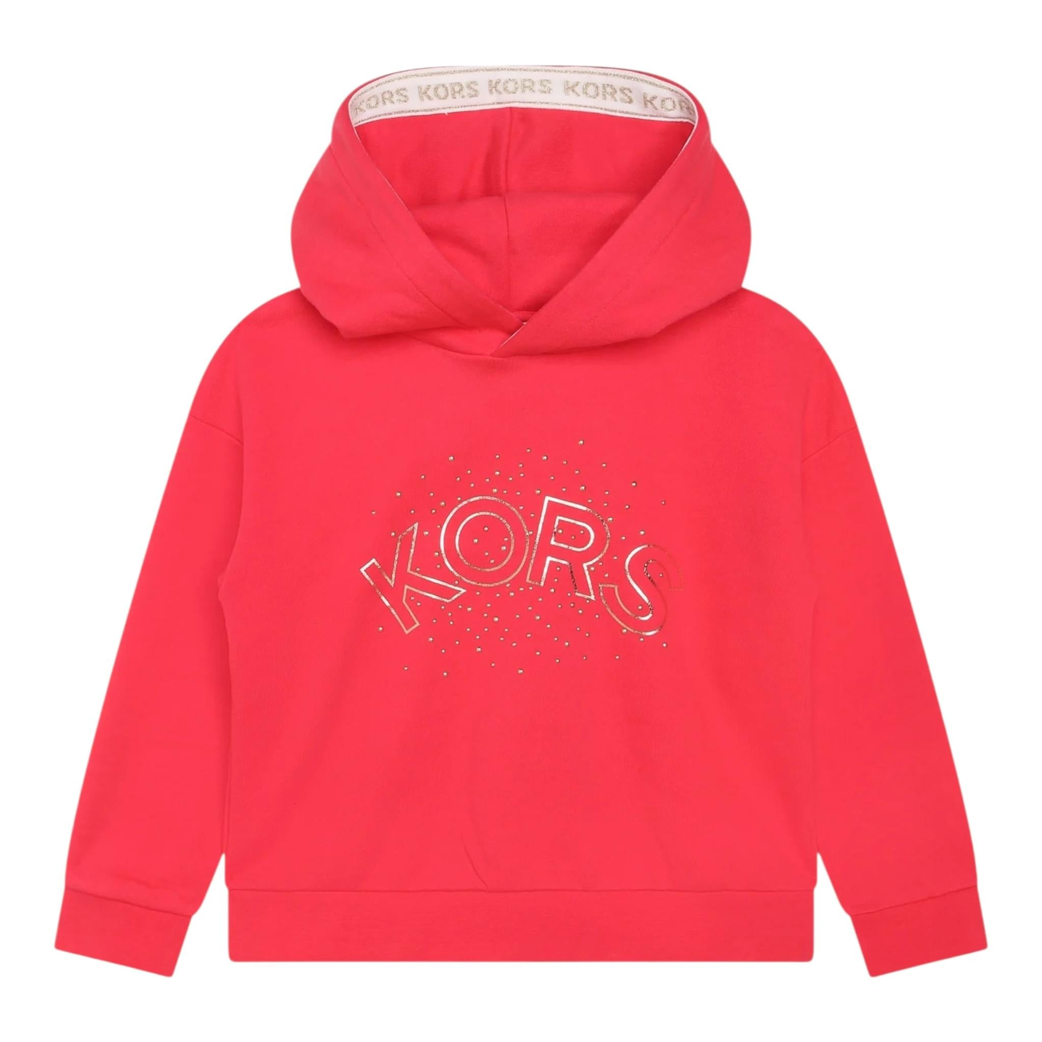 MICHAEL KORS felpa chiusa con cappuccio tinta unita cn brillantini Rosa per Bambina R15211 ROSA MICHAEL KORS 