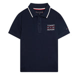 Tommy Hilfiger Polo Mezza Manica con Ricamo Logo Blu per Bambino KB0KB09524X BLU TOMMY HILFIGER 