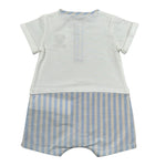 Moschino Pagliaccetto Bicolore Mezza Manica per Neonato MUY08Z BIANCO MOSCHINO 