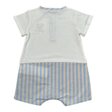 Moschino Pagliaccetto Bicolore Mezza Manica per Neonato MUY08Z BIANCO MOSCHINO 