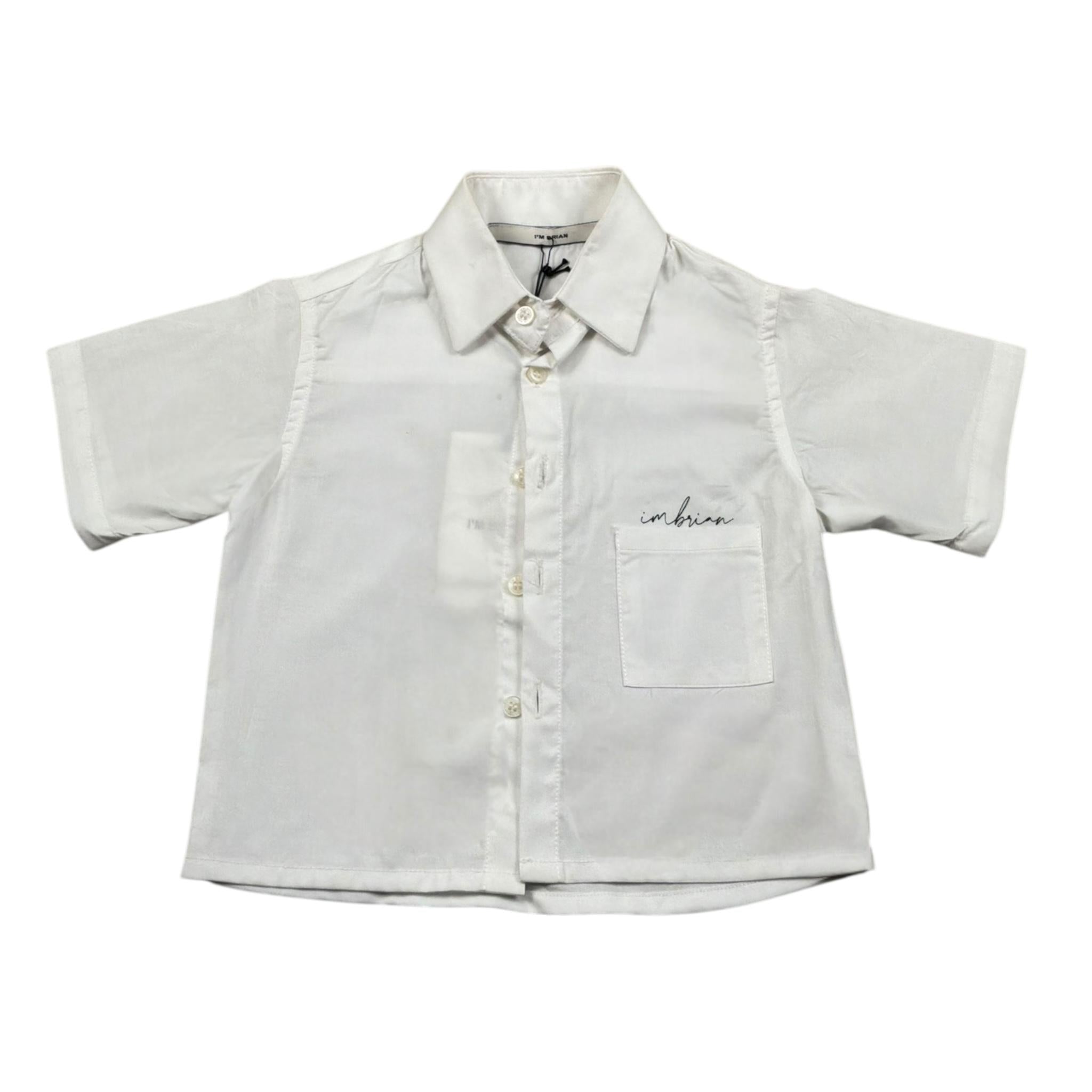 I'M Brian Camicia Mezza Manica Tinta Unita per Neonato CA2123J BIANCO I'M BRIAN 