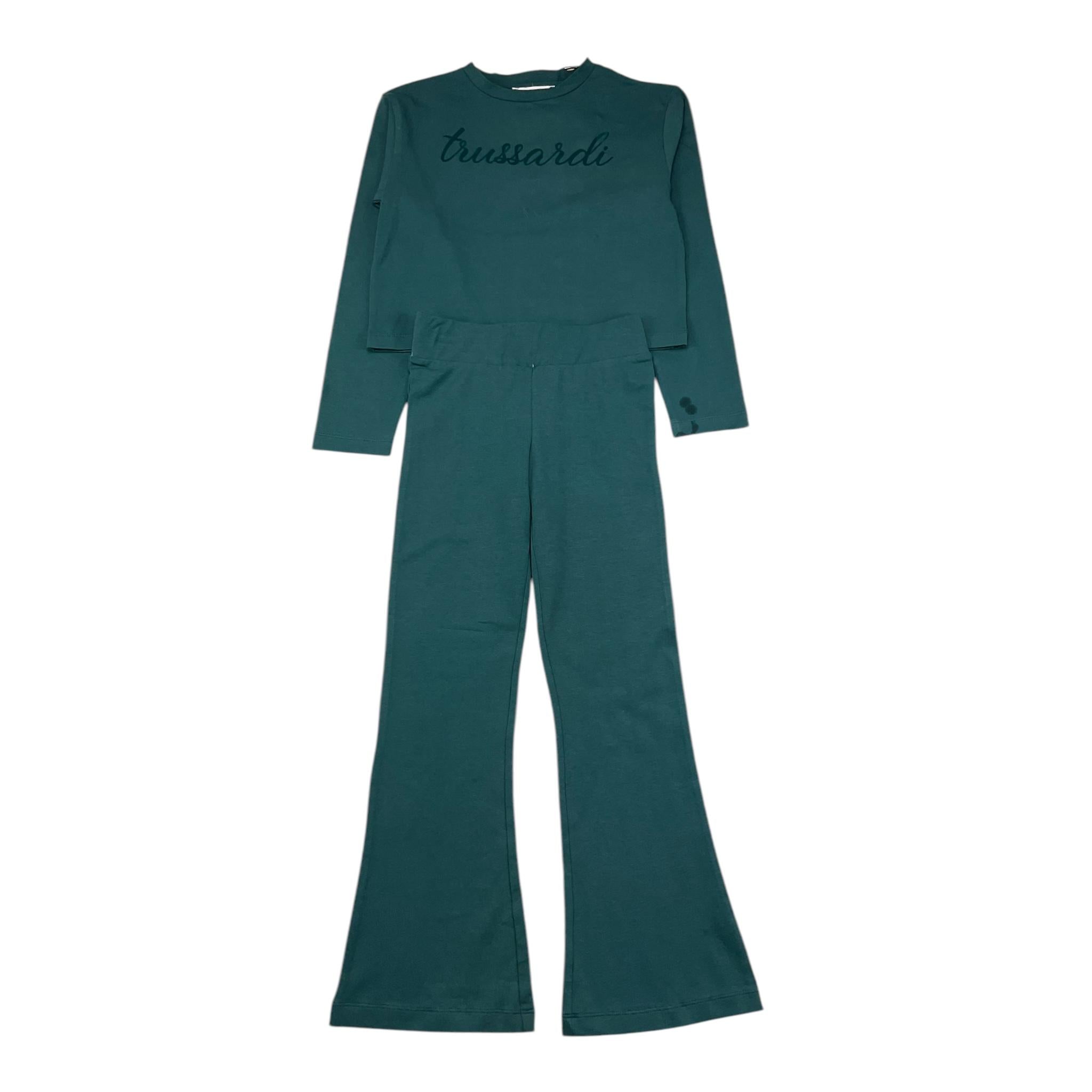 TRUSSARDI completo 2 pezzi shirt-pantalone zampa Verde per Bambina TGA25013 VERDE TRUSSARDI 