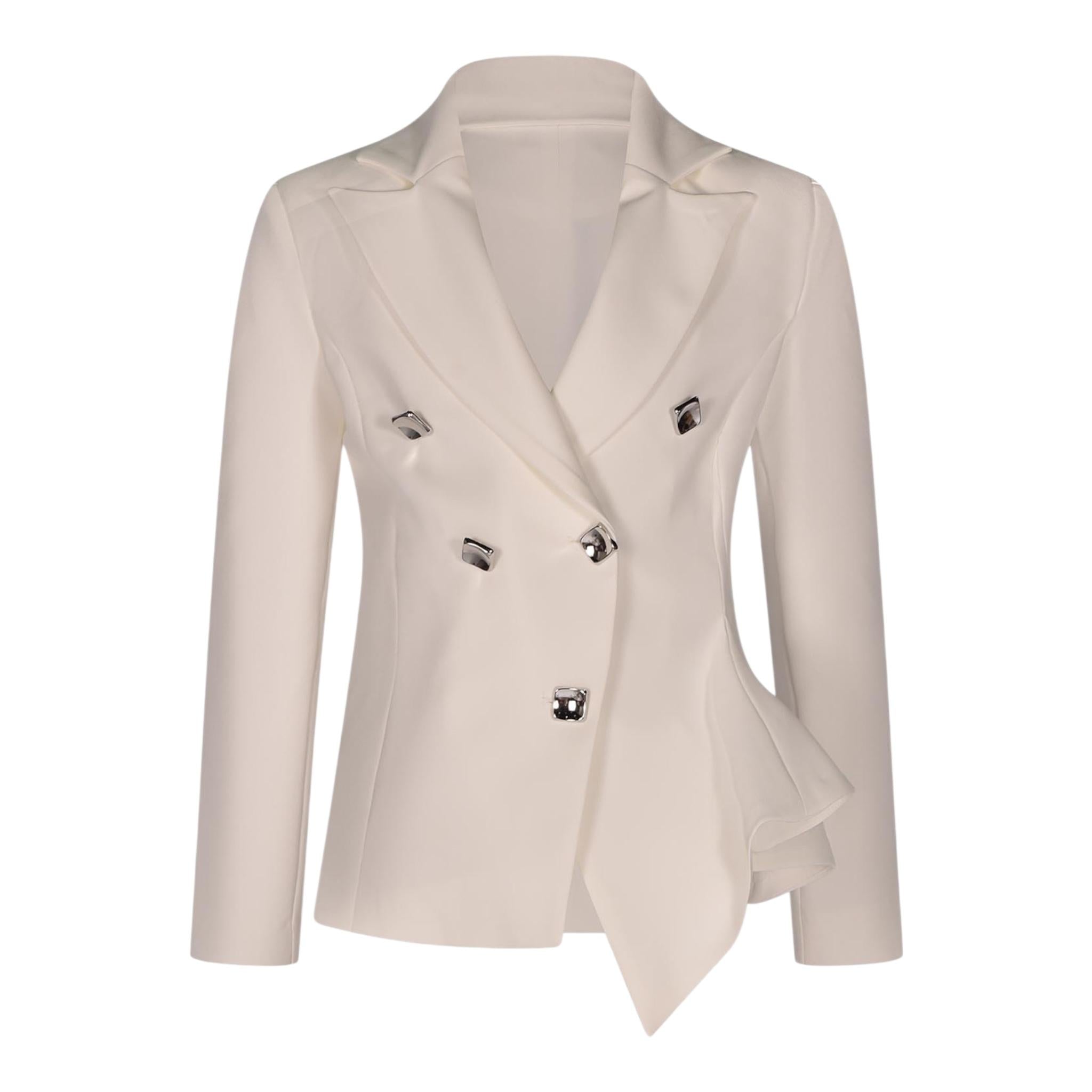 Fun & Fun Giacca Tinta Unita Doppiopetto per Bambina FNCJJK01073 BIANCO FUN & FUN 