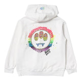 Barrow Kids Felpa Tinta Unita Con Stampa Fronte E Retro E Cappuccio Bianco Per Bambina