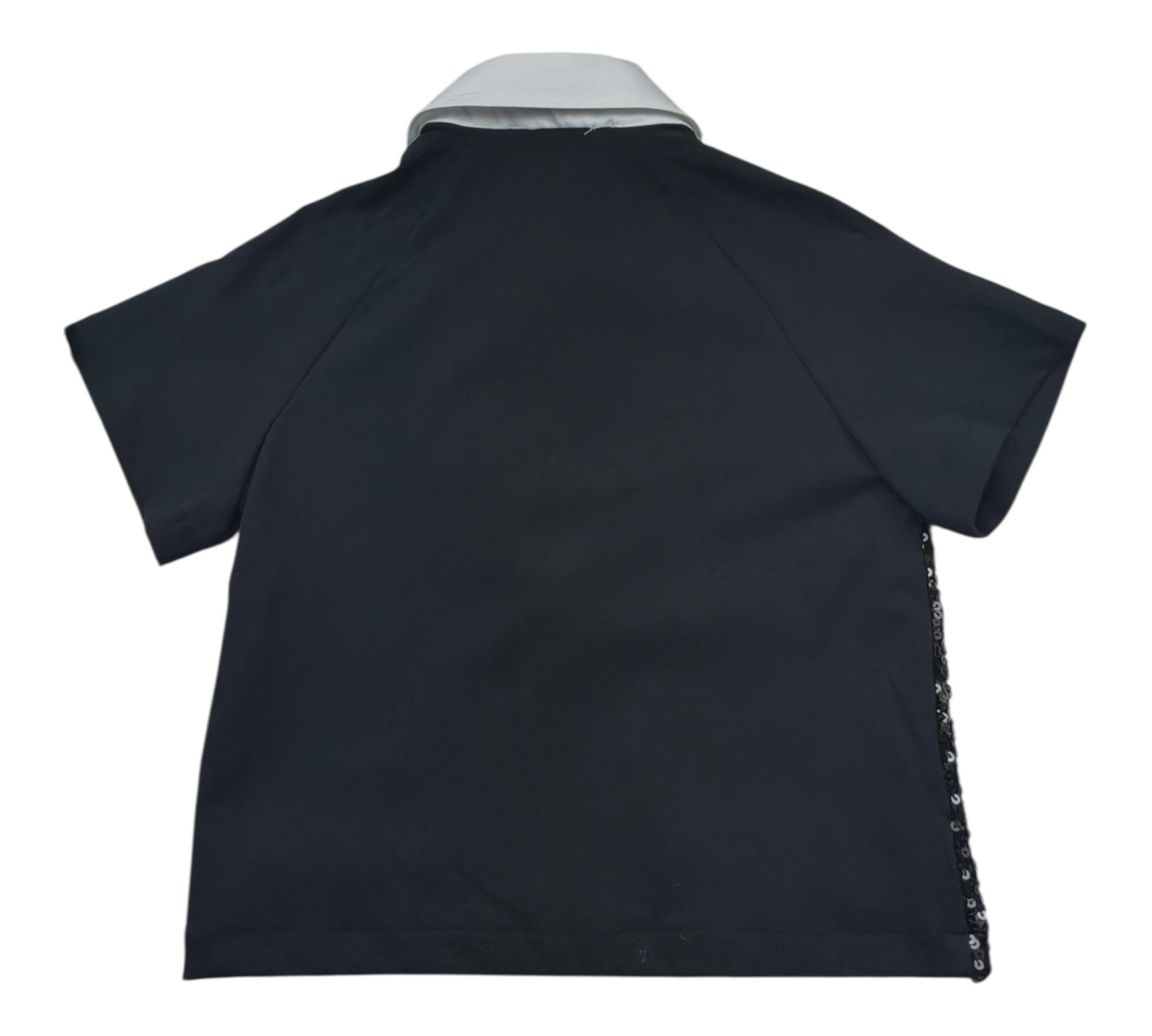 John Richmond Polo Mezza Manica Tinta Unita Paillettata per Bambina RGP26041PO NERO JOHN RICHMOND 