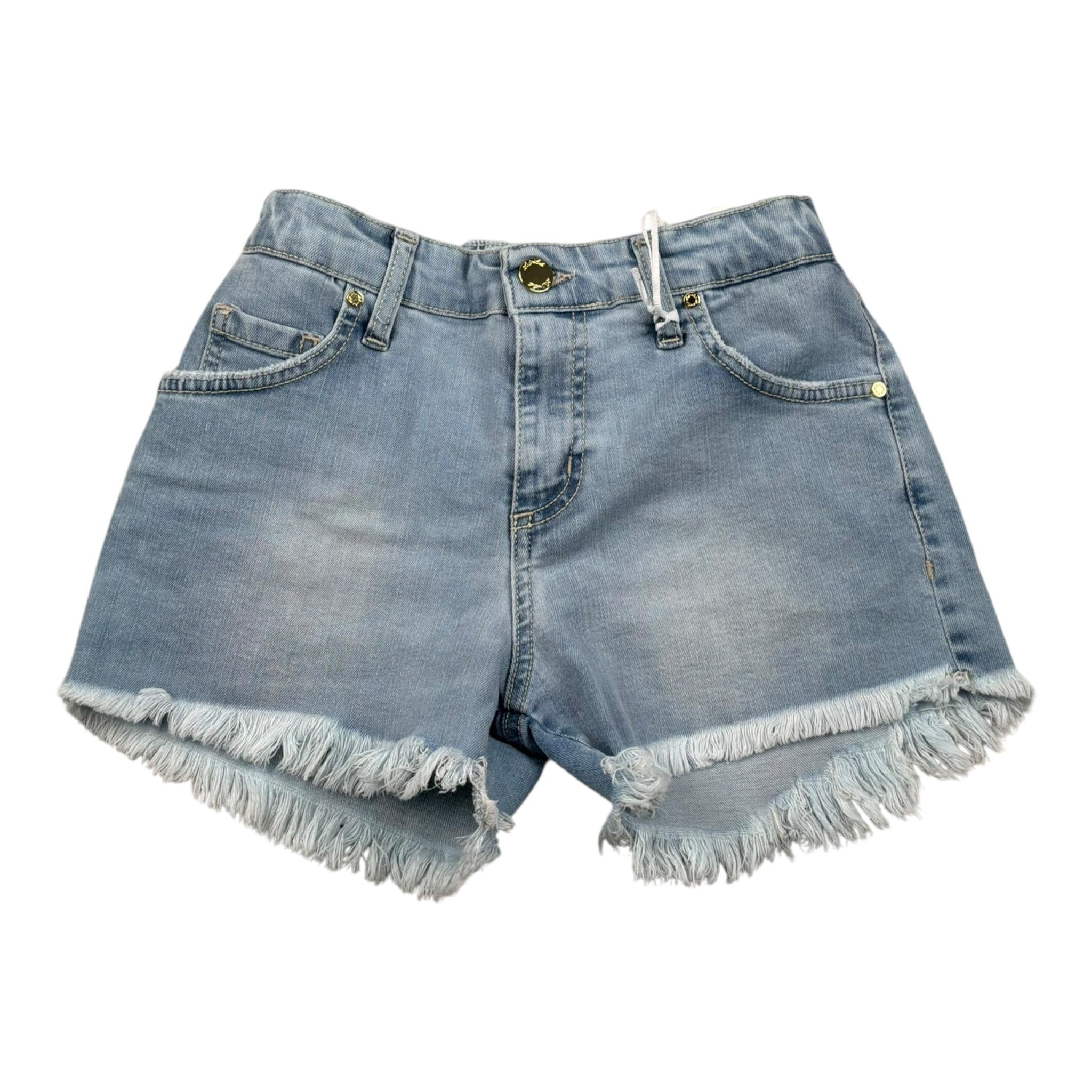 Lu Lu By Miss Grant Short In Denim Tinta Unita con Elastico In Vita per Bambina LL3376 AZZURRO LU LU BY MISS GRANT 