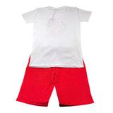 Daniele Alessandrini Completo T-Shirt-Bermuda Bicolore Bianco/Rosso Per Bambino