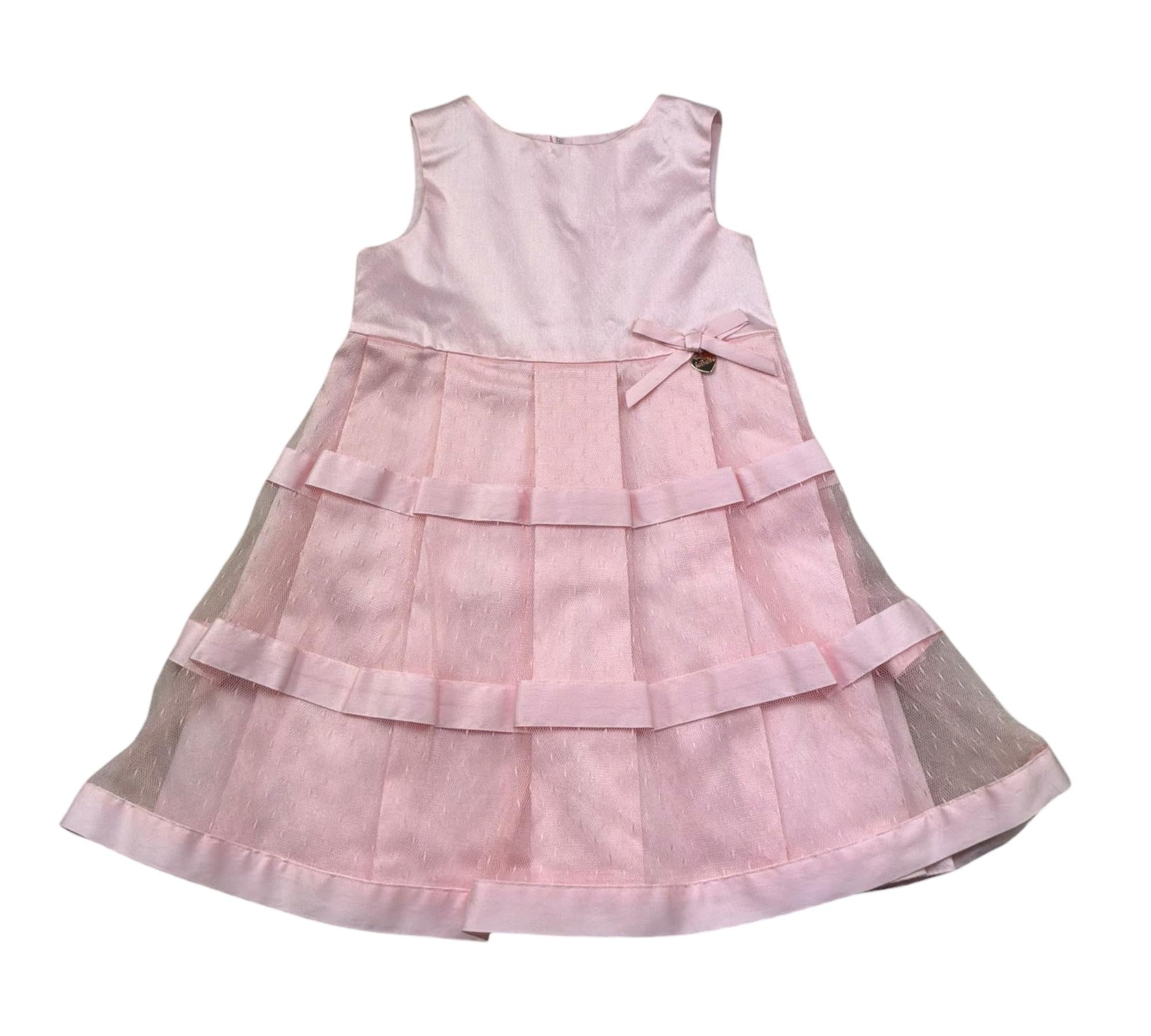 Le Bebe Abito Giromanica Tinta Unita per Neonata LBG0705 ROSA LE BEBE 