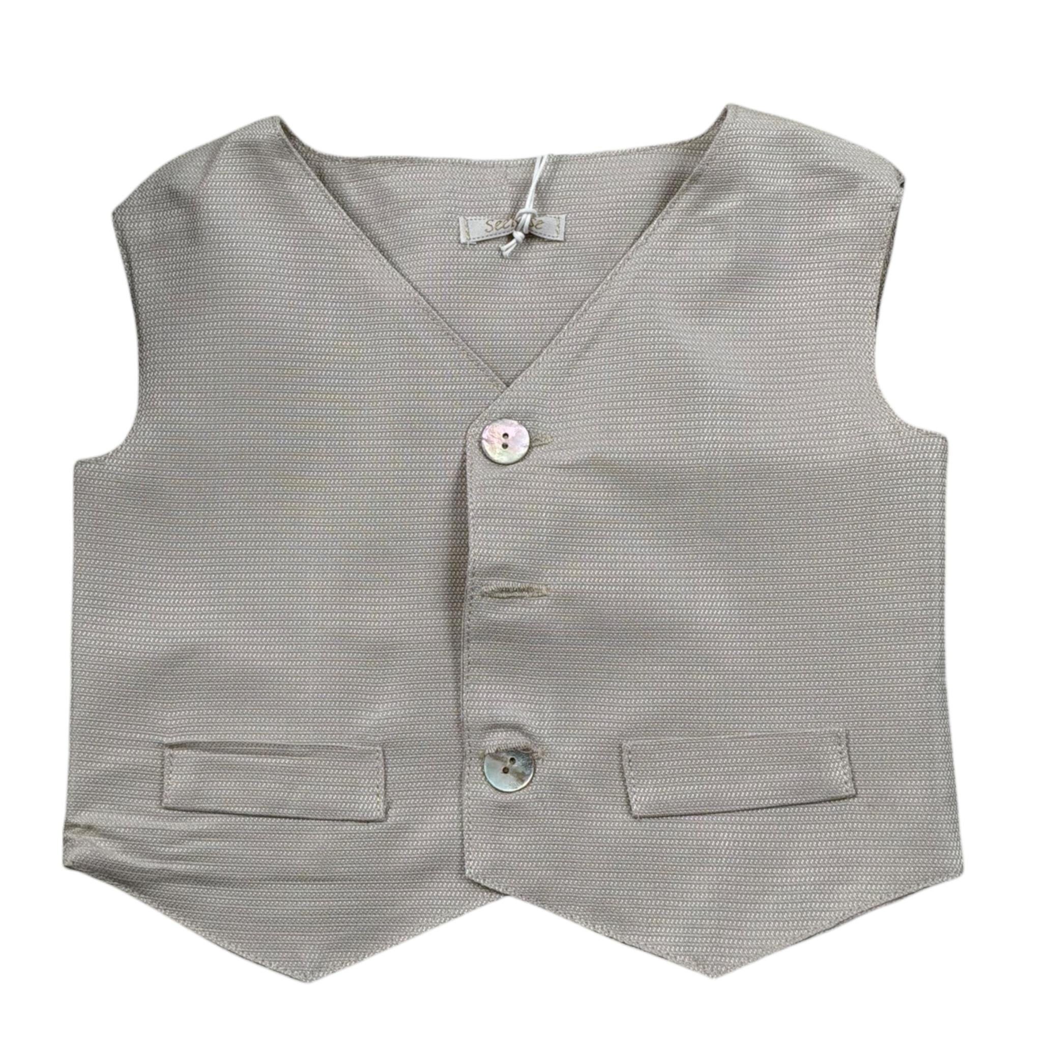 Seerose Gilet Tinta Unita con Bottoni per Neonato 508 BEIGE SEEROSE 