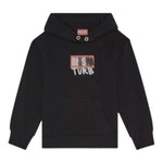 Diesel Felpa Tinta Unita con Cappuccio E Stampa per Bambino J00836 NERO DIESEL 