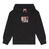 Diesel Felpa Tinta Unita con Cappuccio E Stampa per Bambino J00836 NERO DIESEL 