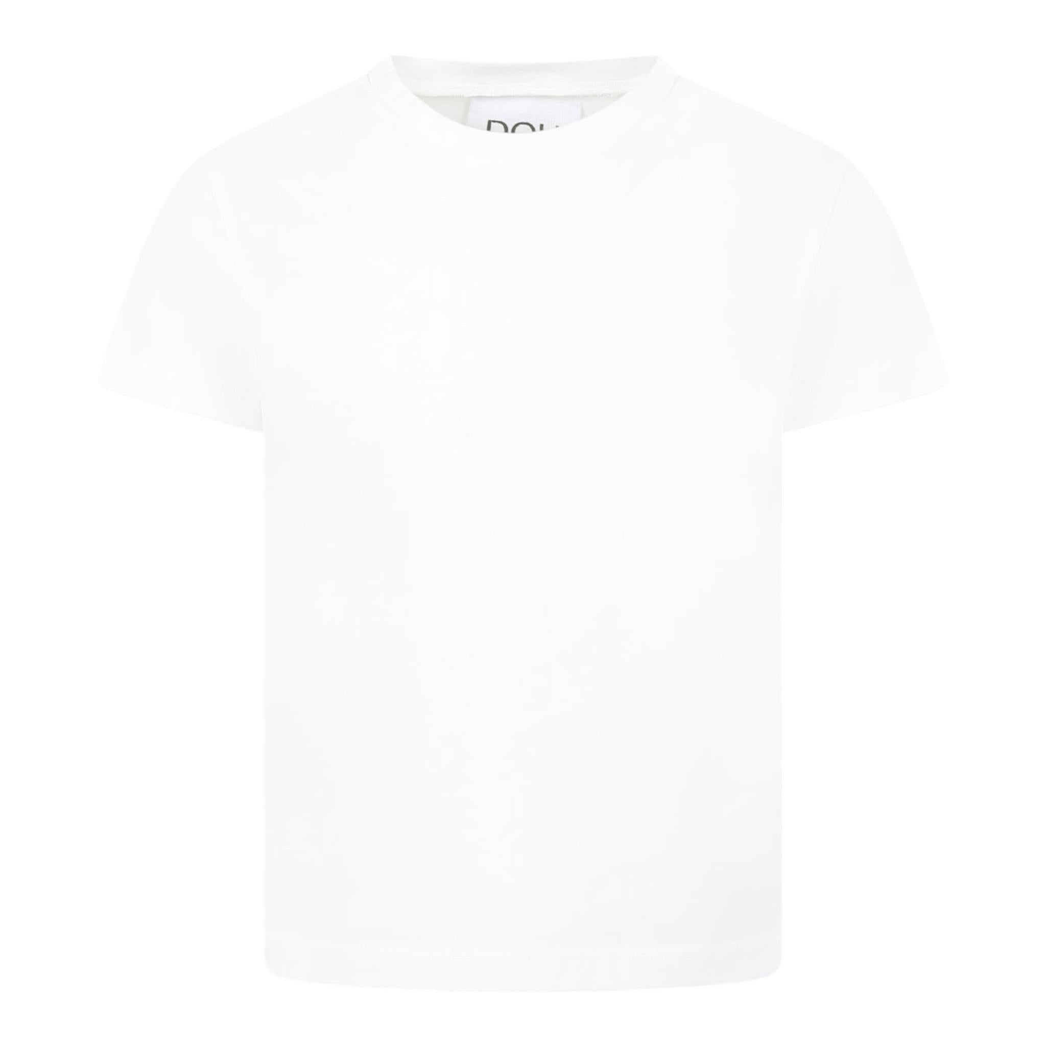 Dou Dou T-Shirt Girocollo Tinta Unita per Bambina DW8P41 BIANCO DOU DOU 