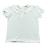 Lalalu' T-Shirt Tinta Unita con Colletto per Bambina TSL170PBJ BIANCO LALALU' 