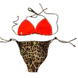 4Giveness Costume 2Pz Tinta Unita Con Fantasia Maculata Triangolo-Slip Marrone Per Bambina