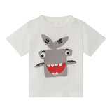 Stella Mccartney T-Shirt Girocollo Tinta Unita Con Stampe In Contrasto Bianco Per Neonato