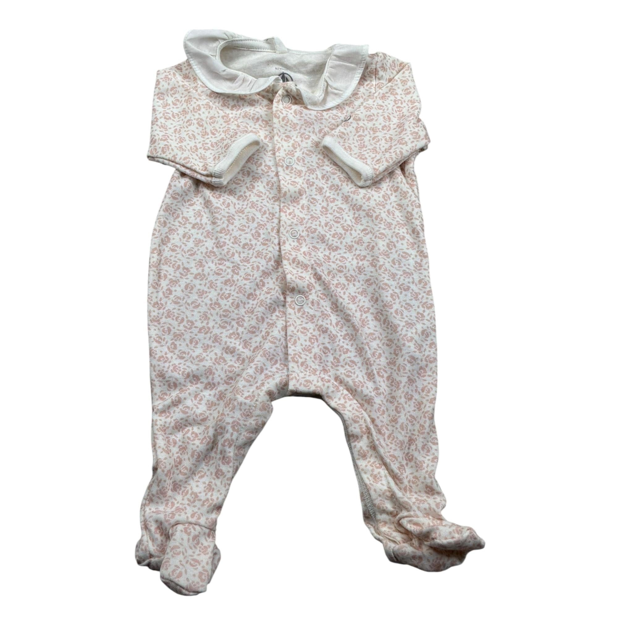 Petit Bateau Tutina Manica Lunga Tinta Uita Stampa Fantasia Panna per Neonata A09G701420 PANNA PETIT BATEAU 
