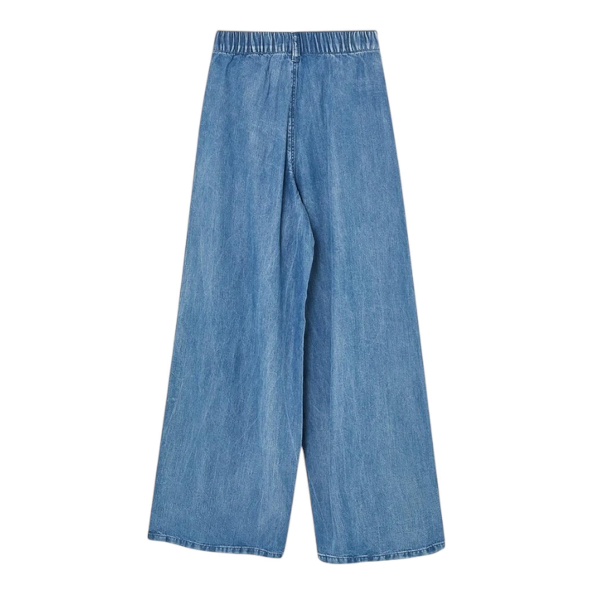 Liu Jo Pantalone Modello Palazzo Tinta Unita In Denim per Bambina GA5104X BLU LIU JO 