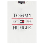 Tommy Hilfiger T-Shirt Girocollo Tinta Unita con Logo per Bambino KB0KB09538X BIANCO TOMMY HILFIGER 