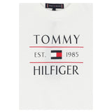 Tommy Hilfiger T-Shirt Girocollo Tinta Unita con Logo per Bambino KB0KB09538X BIANCO TOMMY HILFIGER 