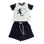 Bikkembergs Completo 2 Pezzi Bicolore T-Shirt-Bermuda per Neonato BK3415X BIANCO/BLU BiKKEMBERGS 