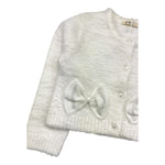 EMC cardigan tinta unita con fiocchi Panna per Bambina CE2044 PANNA EMC 