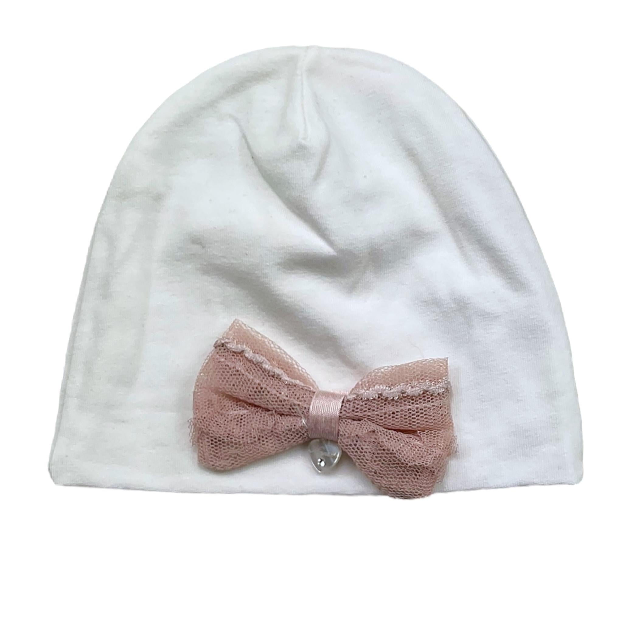 Ninnaoh Cappello Tinta Unita con Fiocco per Neonata E2331 BIANCO NINNAOH 
