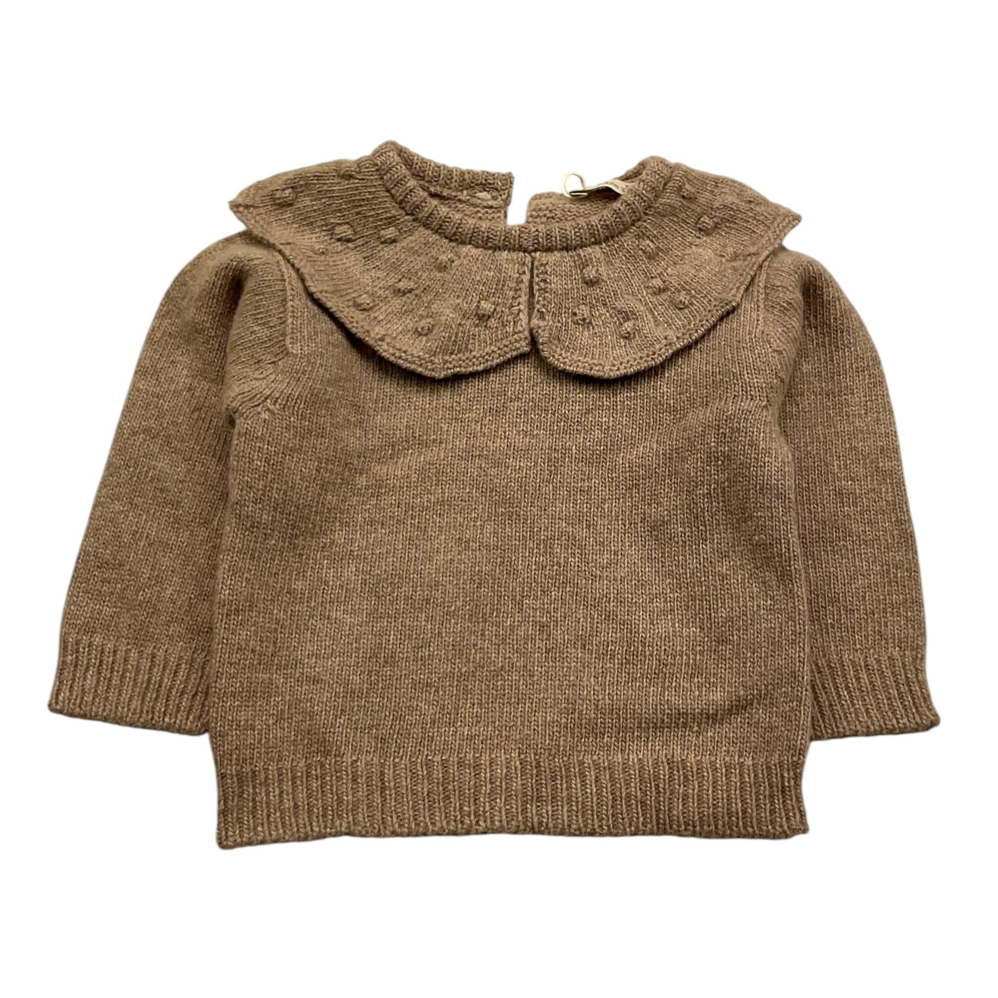 WEDOBLE maglia girocollo tinta unita con ricami Fango per Neonata I2407301 FANGO WEDOBLE 