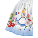 Monnalisa Gonna Tinta Unita con Stampa Alice Nel Paese Delle Meraviglie per Bambina 11E707X BIANCO MONNALISA 