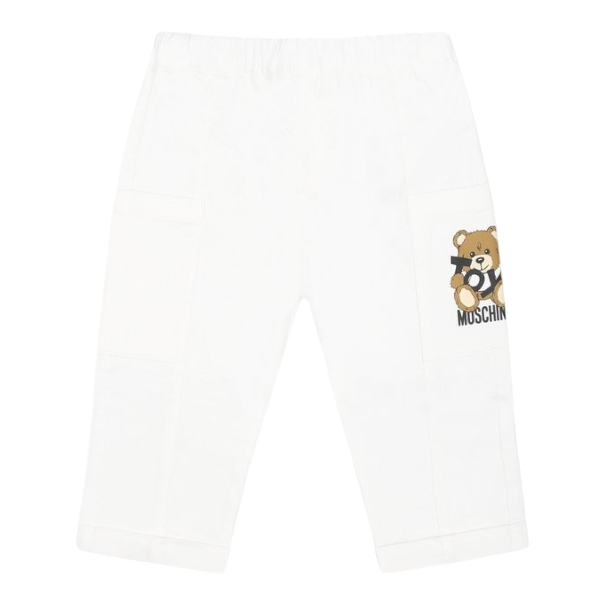 Moschino Pantalone Tinta Unita con Elastico In Vita per Neonato MUP05CN BIANCO MOSCHINO 