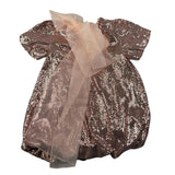 Miss Grant Abito Mezza Manica Paillettato per Bambina MG1288 ROSA MISS GRANT 