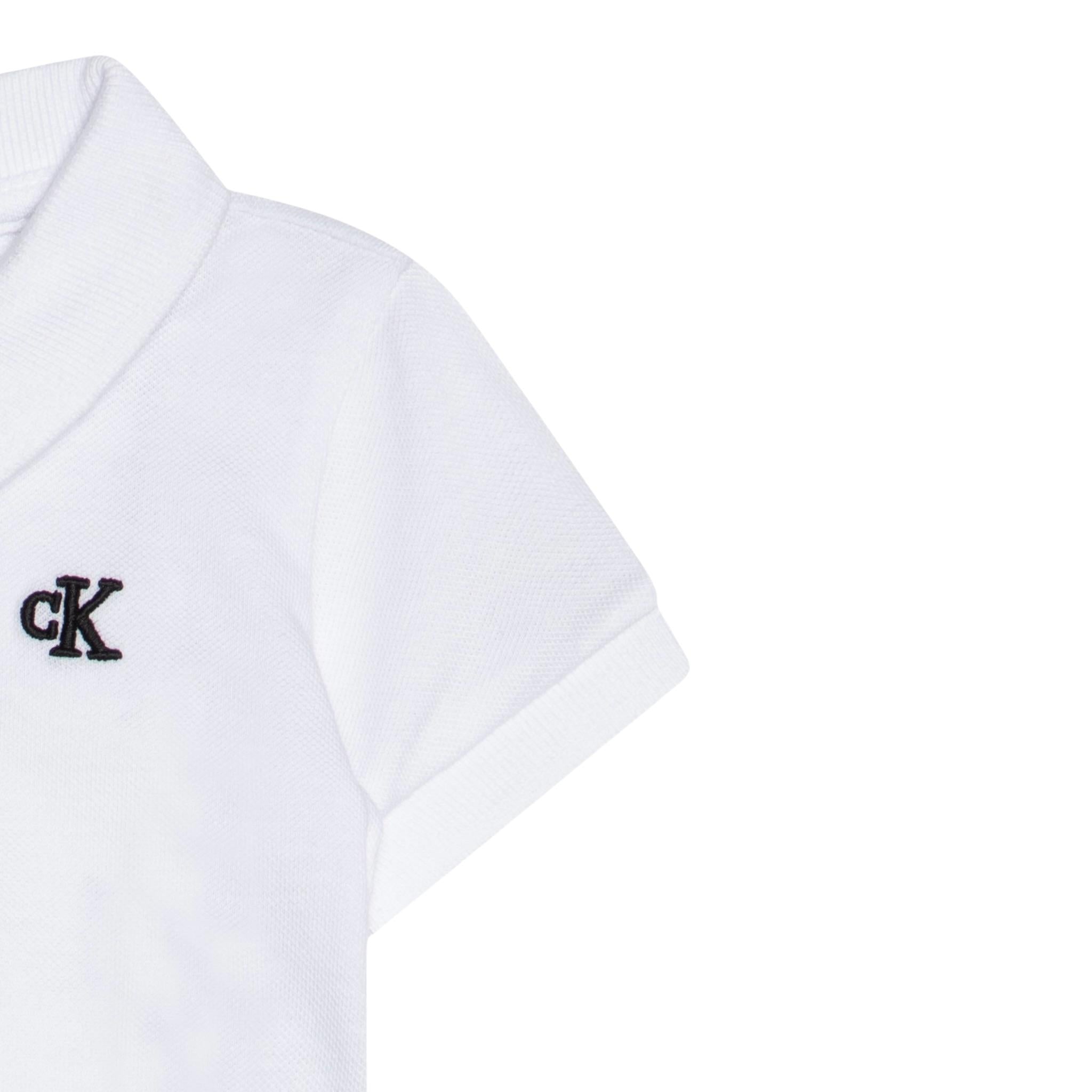 Calvin Klein Polo Mezza Manica Tinta Uita con Logo Bianco per Bambino IB0IB02486 BIANCO CALVIN KLEIN 