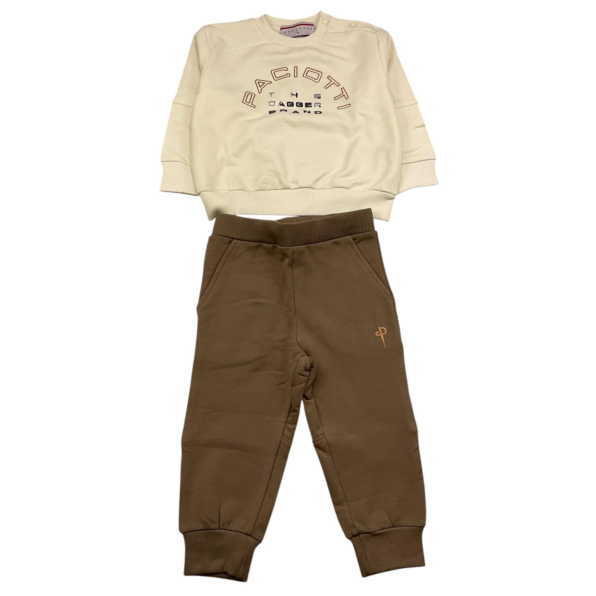 CESARE PACIOTTI completo 2pz felpa-pantalone tingta unita Panna/fango per Neonato COMP5321BX PANNA/FANGO CESARE PACIOTTI 