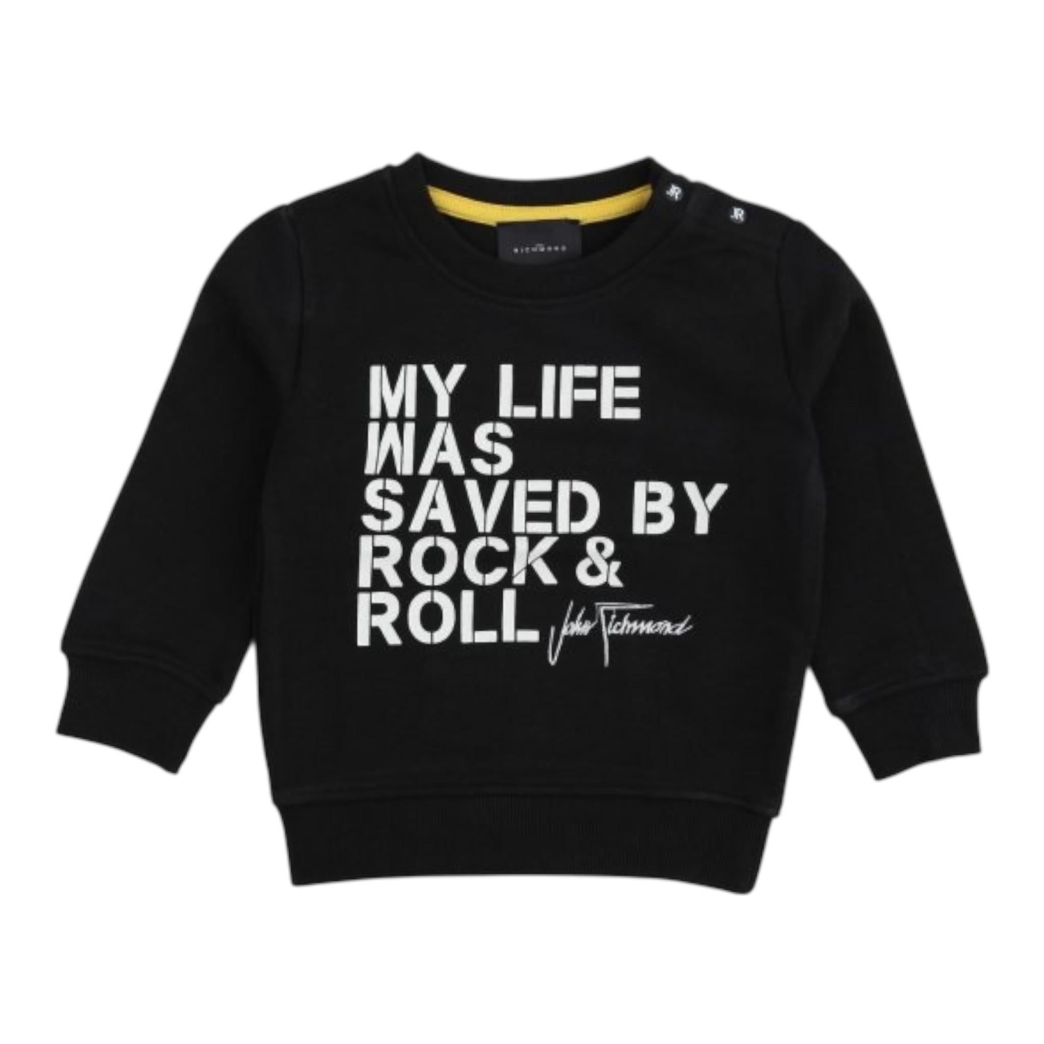 JOHN RICHMOND felpa girocollo tinta unita con stampa Nero per Neonato RIA24061FE NERO JOHN RICHMOND 