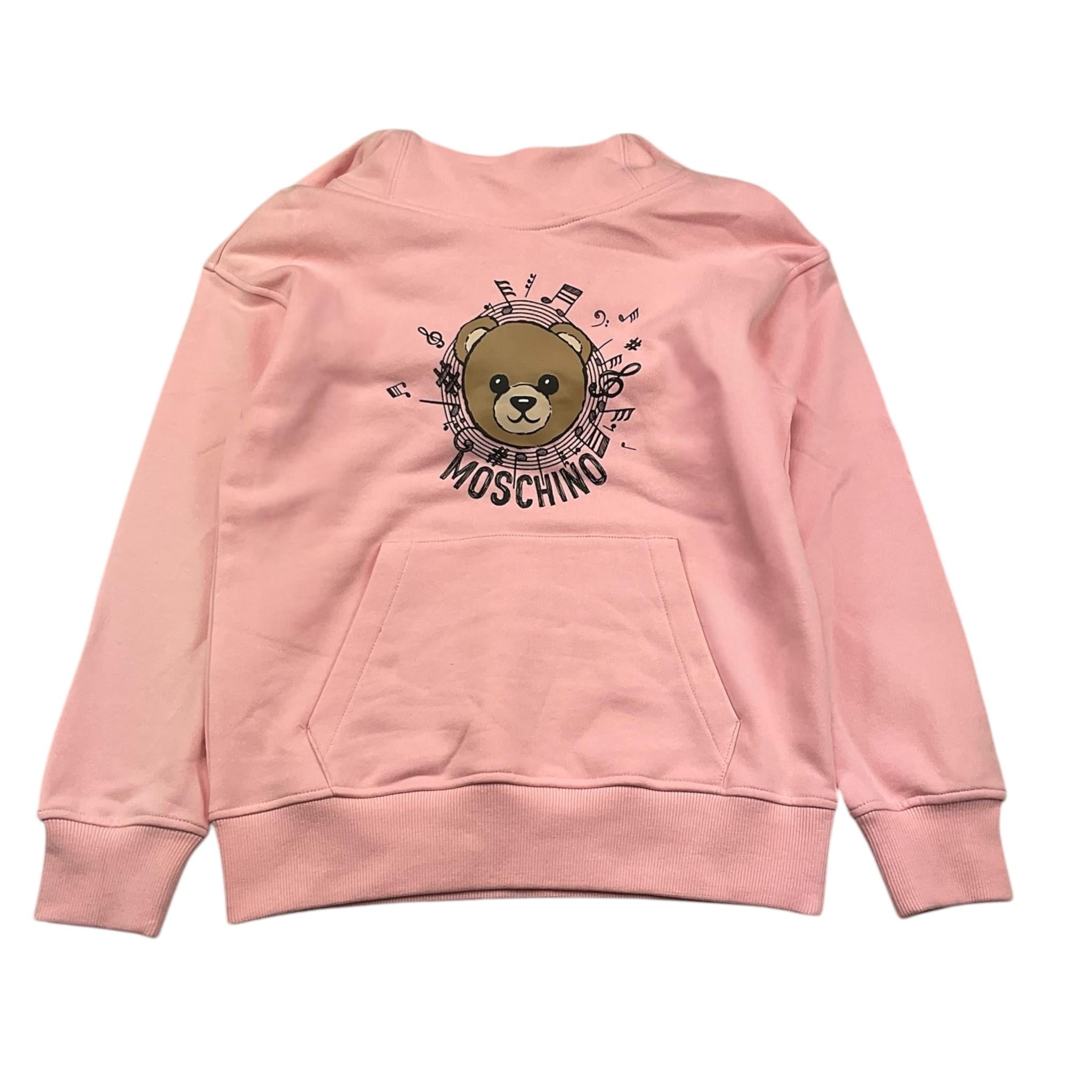 MOSCHINO felpa tinta unita con cappuccio e stampa Rosa per Bambina HUF096 ROSA MOSCHINO 
