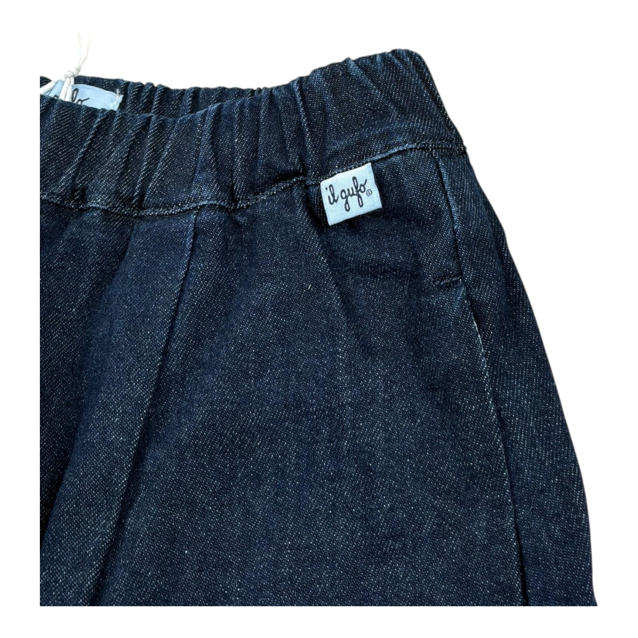 Il Gufo Bermuda In Denim Tinta Unita con Elastico In Vita per Bambino P25PB197J0034 BLU IL GUFO 