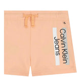 Calvin Klein Completo 2 Pezzi T-Shirt-Bermuda Tinta Unita con Stampa per Neonato IN0IN00072 PESCA CALVIN KLEIN 