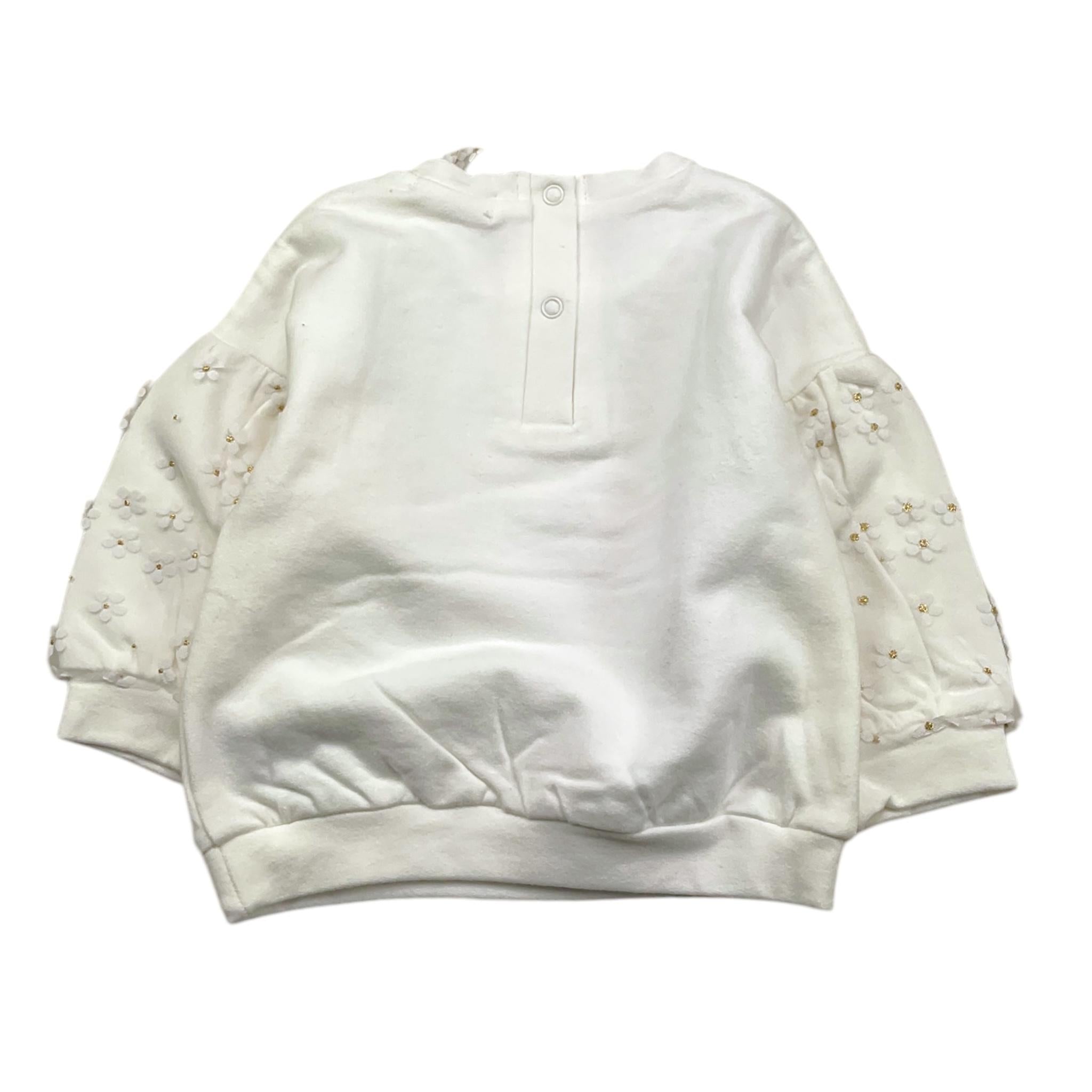 EMC felpa tinta unita con tulle e applicazioni Panna per Neonata CE2043 PANNA EMC 