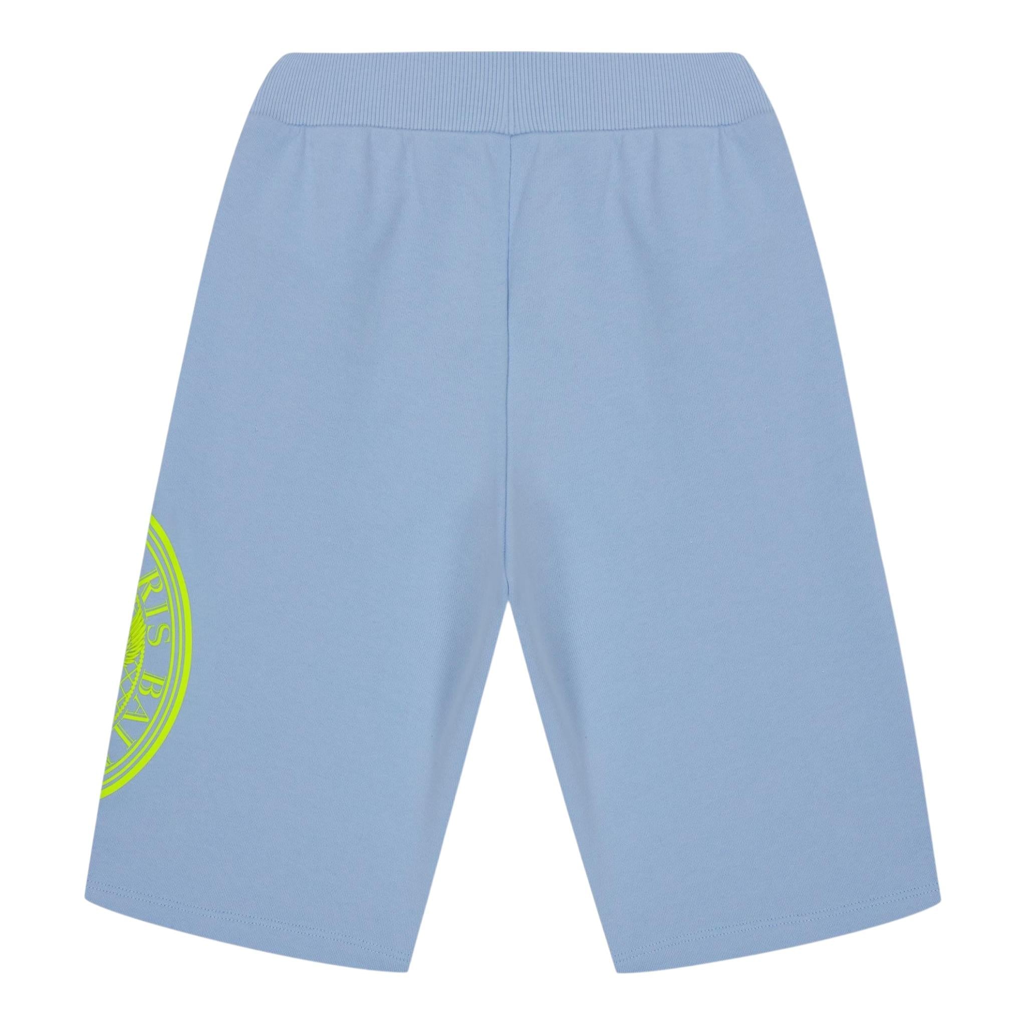 Balmain Completo 2 Pezzi Felpa Smanicata-Bermuda Tinta Unita per Bambino BU3Q80 AZZURRO BALMAIN 