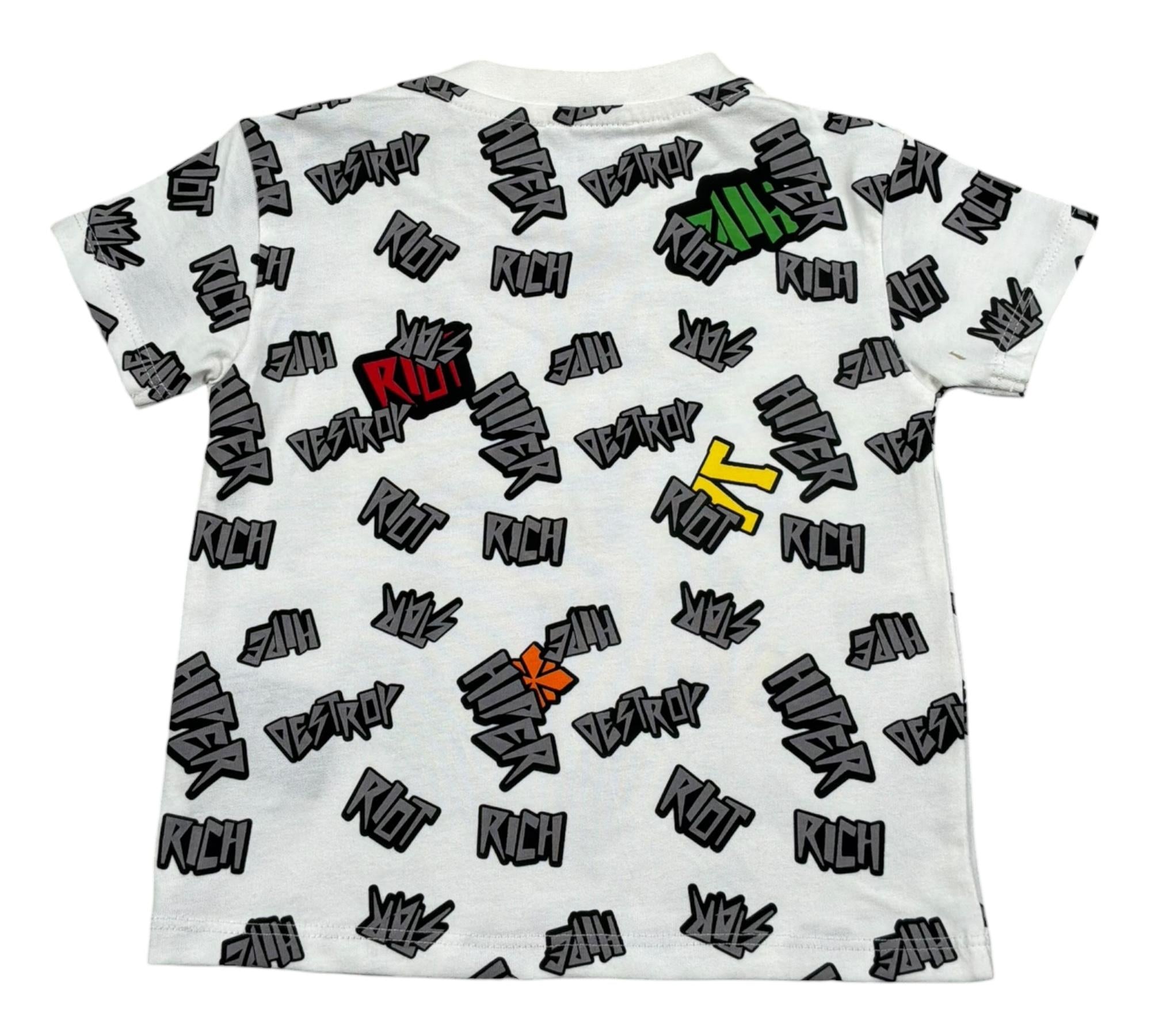 John Richmond T-Shirt Girocollo Tinta Unita con Stampe per Neonato RIP26114TS BIANCO JOHN RICHMOND 