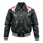 John Richmond Giubbino Tinta Unita In Ecopelle con Stampa per Bambino RBP26119GB NERO JOHN RICHMOND 