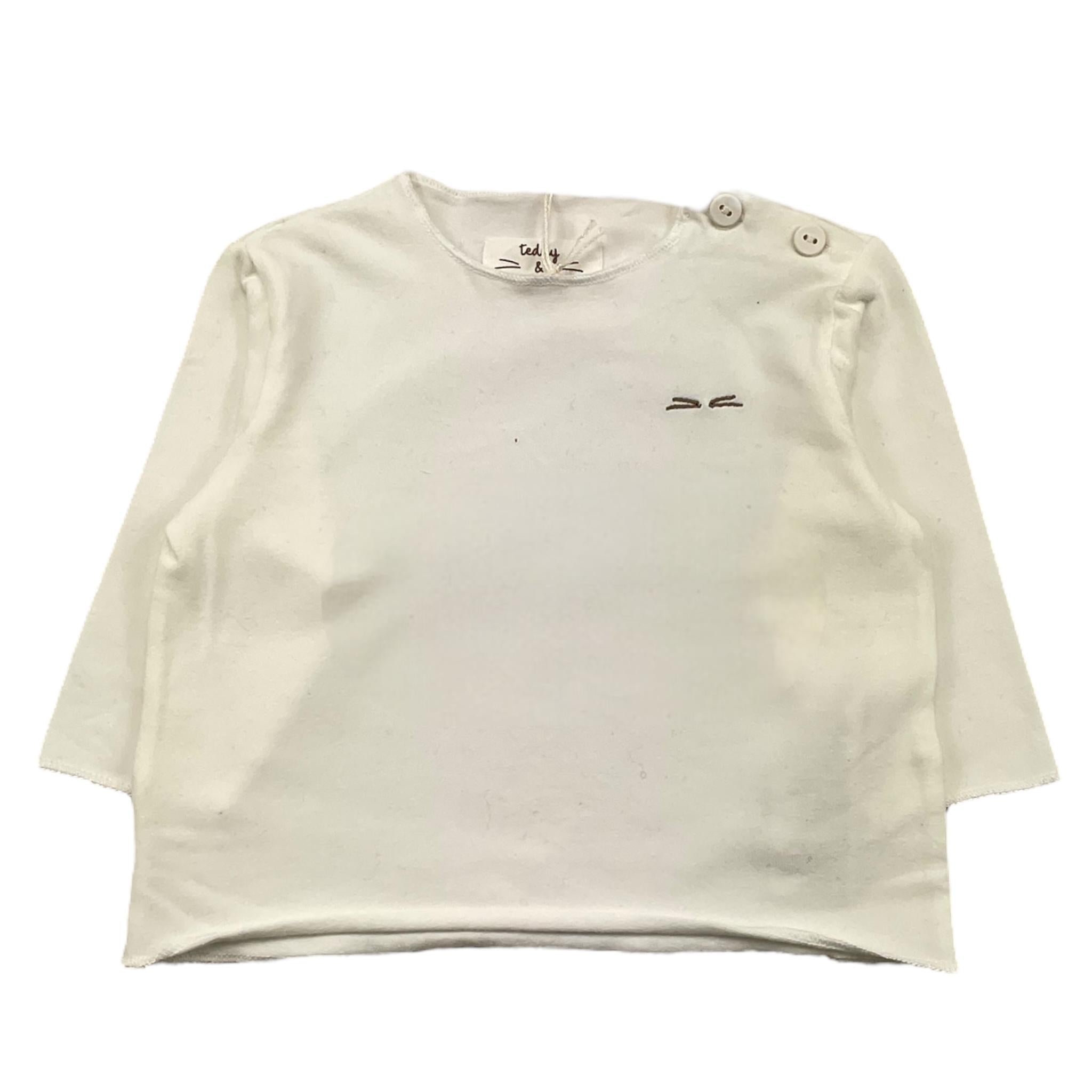 TEDDY E MINOU shirt girocollo tinta unita con stampa Panna per Neonato I24SH013M7017 PANNA TEDDY E MINOU 