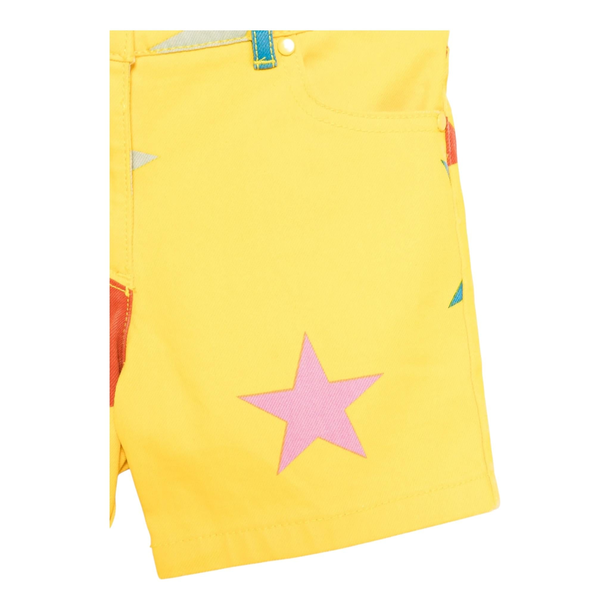 Stella Mccartney Short Tinta Unita con Stampa Stelle per Bambina TW6C59 GIALLO STELLA McCARTNEY 