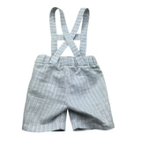 Le Bebe Bermuda con Bretelle Fantasia A Righe per Neonato LBB5377 AZZURRO LE BEBE 