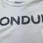 Dondup T-Shirt Girocollo Tinta Unita con Stampa per Bambina DFTS023 BIANCO DONDUP 