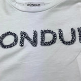 Dondup T-Shirt Girocollo Tinta Unita con Stampa per Bambina DFTS023 BIANCO DONDUP 
