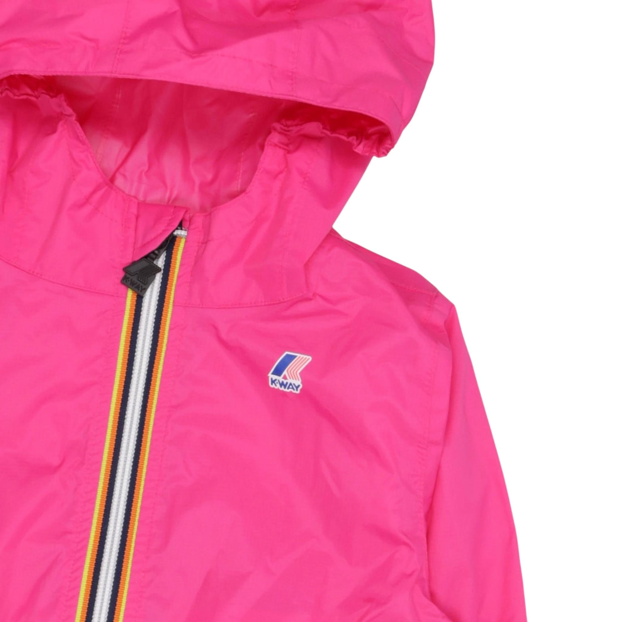 K-Way Giubbino Tinta Unita con Zip E Cappuccio per Bambina K81253W FRAGOLA K-WAY 