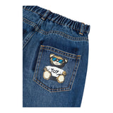 Moschino Jeans Tinta Unita con Elastico In Vita per Bambino HUP089 BLU MOSCHINO 