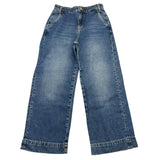 LIU JO jeans tinta unita con girovita regolabile modello palazzo Blu per Bambina GF3105MA040 BLU LIU JO 