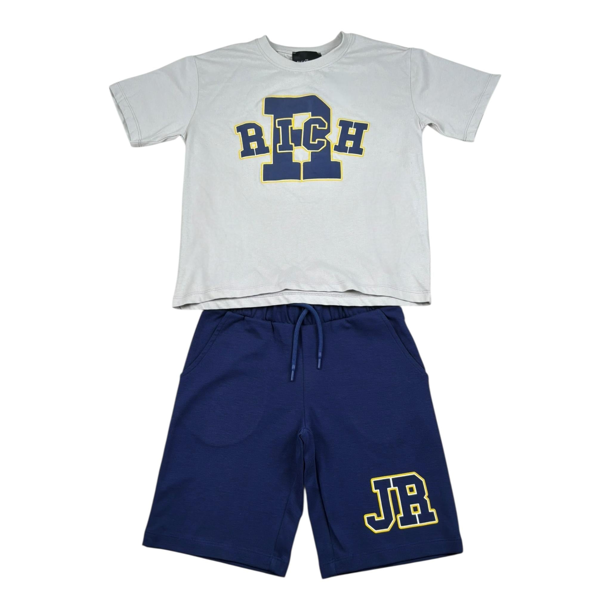 John Richmond Completo 2 Pezzi T-Shirt-Bermuda Bicolore per Bambino RBP26019CJ GRIGIO/BLU JOHN RICHMOND 
