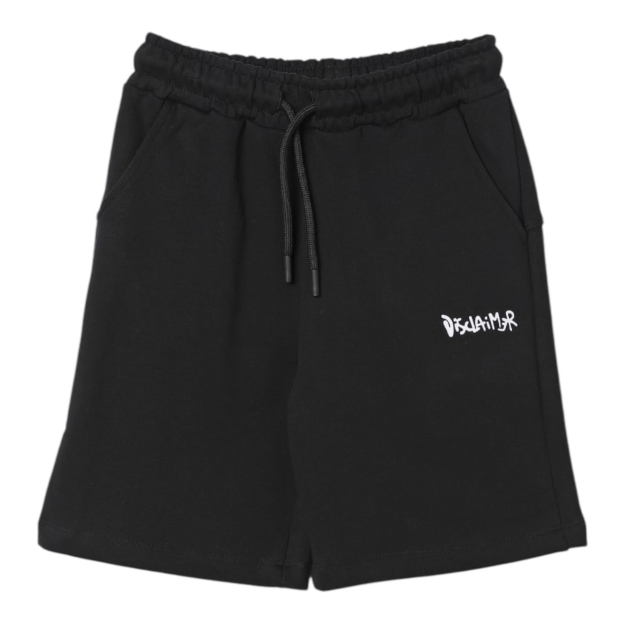 Disclaimer Bermuda In Tuta Tinta Unita con Logo per Bambino 25EDK58406 NERO DISCLAIMER 
